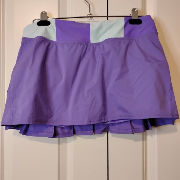 Lululemon Women's Power Purple White Built-in Shorts Pace Setter Run Skirt - Picture 2 of 10